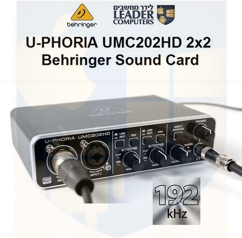 כרטיס קול 2 כניסות Behringer U-PHORIA UMC202HD