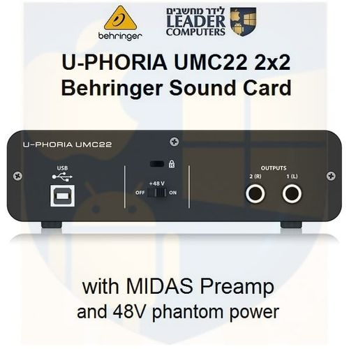 כרטיס קול 2 כניסות Behringer U-PHORIA UMC22