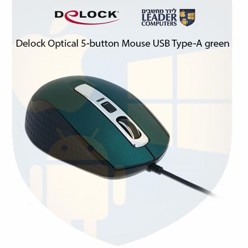 עכבר אופטי חוטי USB-A עם 5 לחצנים רזולוציה 2000 DPI, דגם Delock 12617