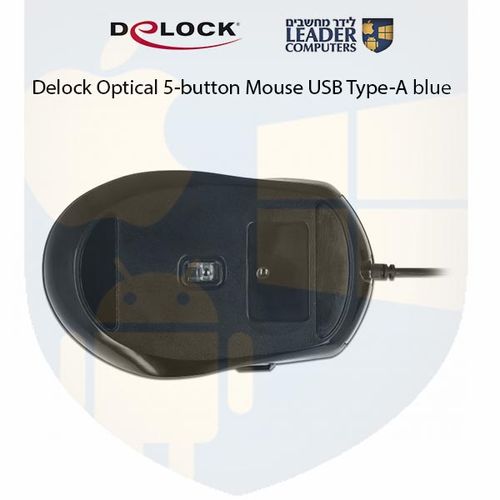 עכבר אופטי חוטי USB-A עם 5 לחצנים רזולוציה 2000 DPI, דגם Delock 12621
