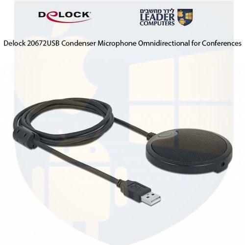 מיקרופון קונדנסר USB רב כיווני לכנסים Delock 20672
