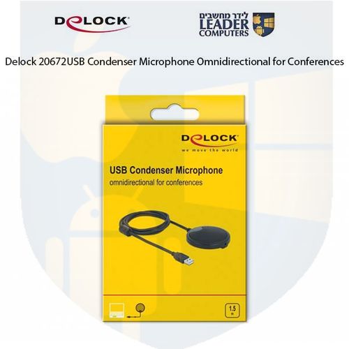 מיקרופון קונדנסר USB רב כיווני לכנסים Delock 20672