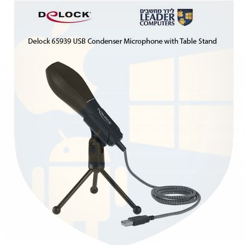 מיקרופון קונדנסר עם מעמד שולחני Delock 65939 USB