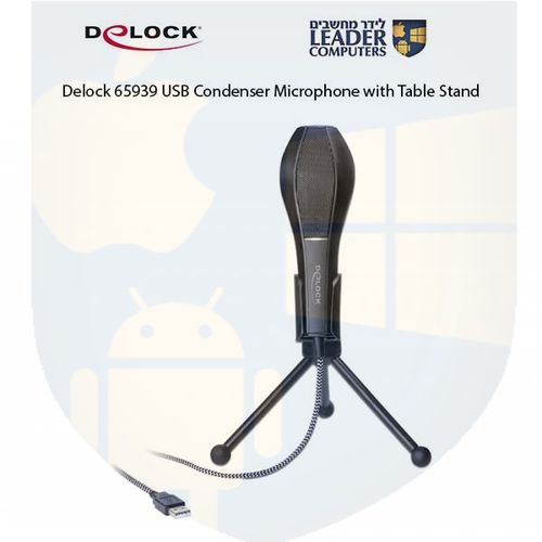 מיקרופון קונדנסר עם מעמד שולחני Delock 65939 USB