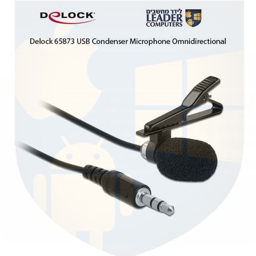 מיקרופון דש lavalier חד כיווני Delock 65873 USB