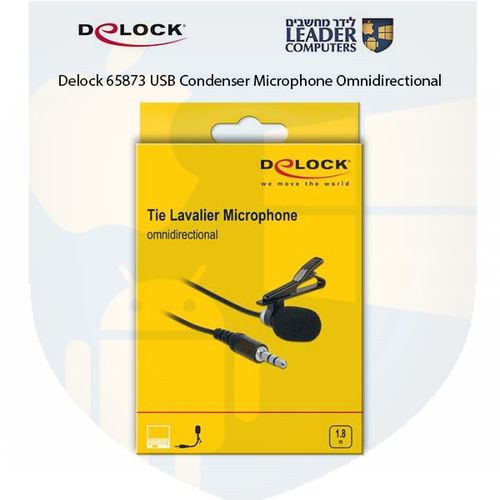 מיקרופון דש lavalier חד כיווני Delock 65873 USB