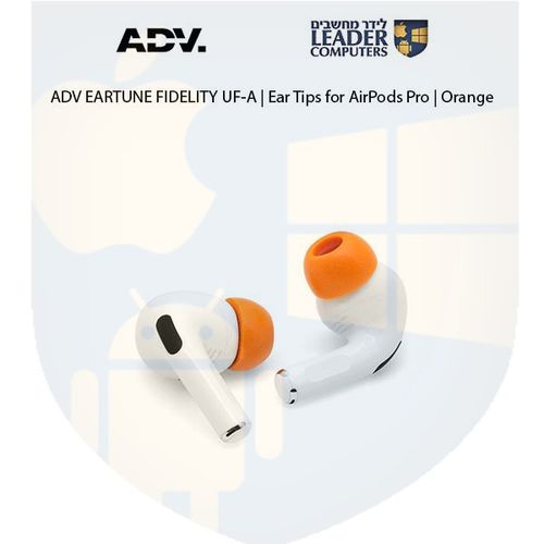 טיפים לאוזניות AirPods Pro | מתאמי סיליקון | אטמי ספוג | במידה גדול L | צבע כתום | ADV EARTUNE FIDELITY UF-A