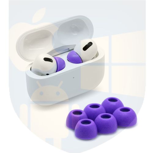 טיפים לאוזניות AirPods Pro | מתאמי סיליקון | אטמי ספוג | במידה גדול L | צבע סגול | ADV EARTUNE FIDELITY UF-A