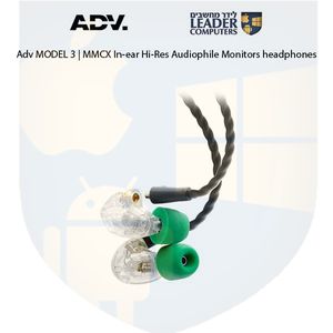אוזניות מוניטור Hi-Res חוטיות תוך אוזן עם כבל ADV MODEL 3 | MMCX | צבע שקוף