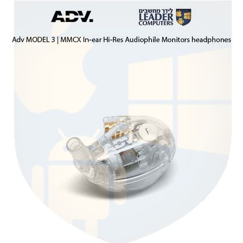 אוזניות מוניטור Hi-Res חוטיות תוך אוזן עם כבל ADV MODEL 3 | MMCX | צבע שקוף