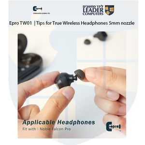 טיפים לזרבובית 5 מ"מ של אוזניות True Wireless | בצורת קרן | מתאמי סיליקון | אטמי ספוג | במידה בינוני M | צבע שחור | Epro EP0412