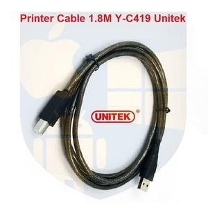 כבל למדפסת, תקני, 1.8 מטר a-b USB | דגם Y-C419 מבית UNITEK