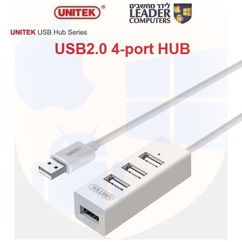 האב מפצל USB2.0 ל-4 כניסות USB2.0 | דגם Unitek Y-2146