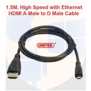 כבל Y-C153 UNITEK Micro HDMI – HDMI באיכות גבוהה באורך של 1.5 מטר