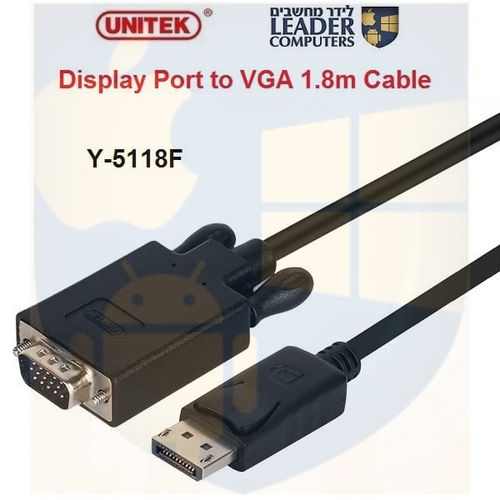 כבל Display Port ל- VGA| דגם UNITEK Y-5118F