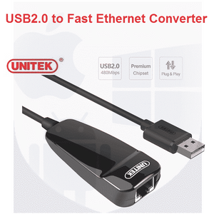 כרטיס רשת בחיבור USB | ממיר מ-USB ל-RJ45, דגם Y-1466 UNITEK