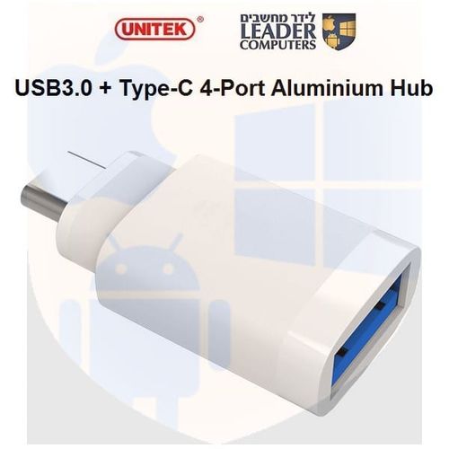 ××¤×Ś× USB3.0 ×˘× ××Ş×× Type-C ×-4 ×× ××Ą××Ş USB | ××× Unitek Y-3082B