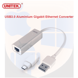 כרטיס רשת בחיבור USB3.0 או USB3.1 Type-C | ממיר מ-USB ל-RJ45, דגם Y-3464A UNITEK