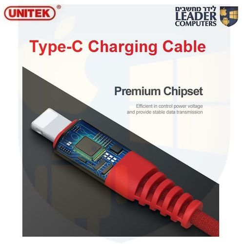 כבל Type-C Lightning | אורך 1 מטר | דגם Unitek C4048RD