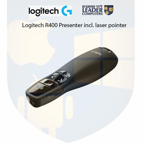 שלט אלחוטי 2.4 GHz למצגות ומצביע לייזר Logitech R400