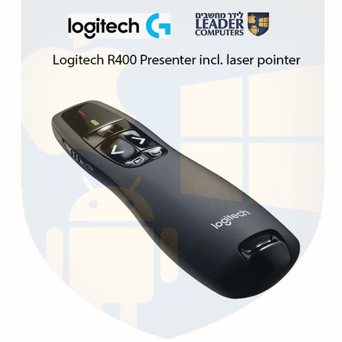 שלט אלחוטי 2.4 GHz למצגות ומצביע לייזר Logitech R400