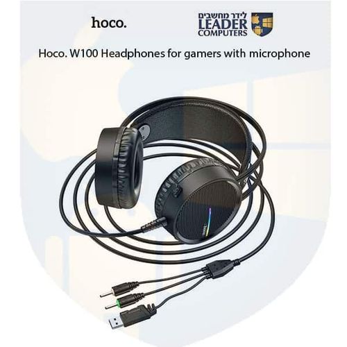אוזניות לגיימרים עם מיקרופון Hoco. W100