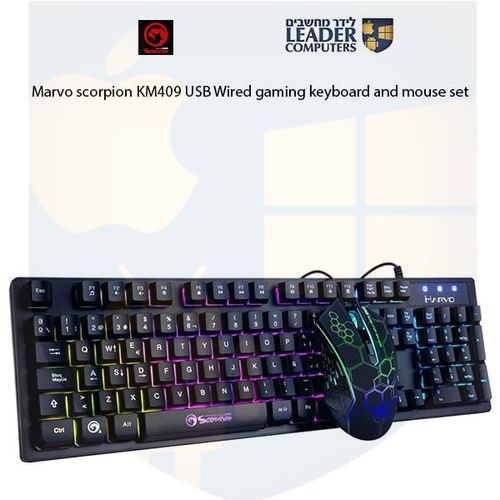 סט מקלדת ועכבר גיימינג חוטיים Marvo scorpion KM409 USB