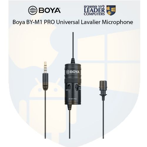 מיקרופון דש lavalier חד כיווני Boya BY-M1 PL3.5mm