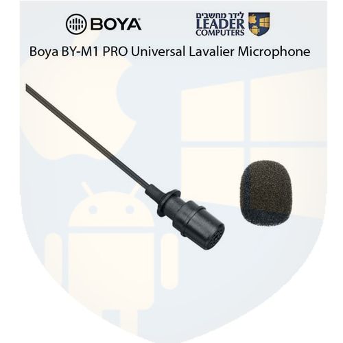 מיקרופון דש lavalier חד כיווני Boya BY-M1 PL3.5mm