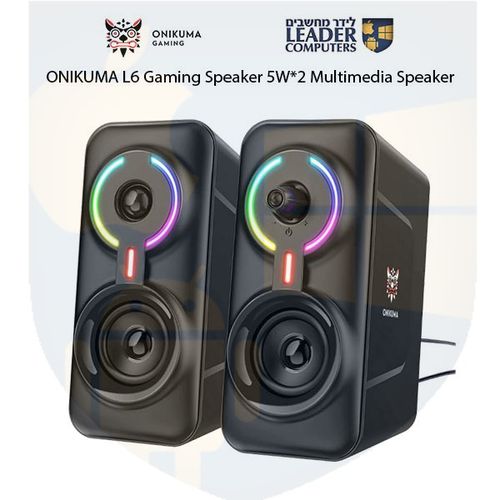 זוג רמקולי HIFI מולטימדיה לגיימינג עם לדים צבעוניים Onikuma L6