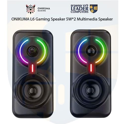 זוג רמקולי HIFI מולטימדיה לגיימינג עם לדים צבעוניים Onikuma L6