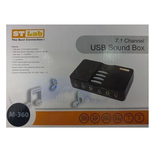 כרטיס קול חיצוני 7.1 ערוצים כולל יציאה אופטית USB STLab M-360