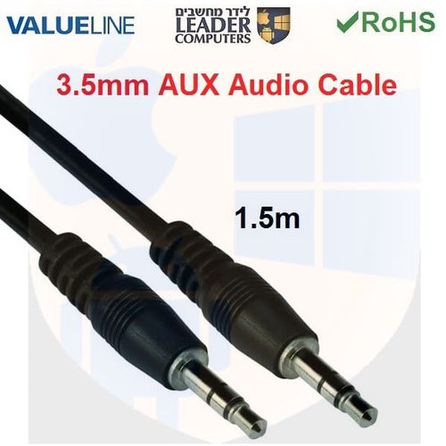 כבל אודיו 3.5 ממ AUX אורך 1.5 מטר, דגם Value Line VLAP22000B15