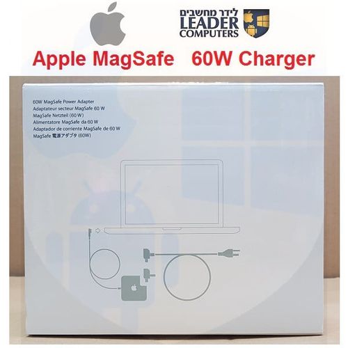 מטען חשמלי מקורי של אפל | MagSafe 60W | למחשב נייד 13 אינץ MacBook Pro / Macbook Air / MacBook | כולל כבל חשמל