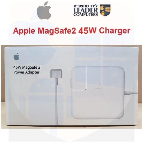 מטען חשמלי מקורי של אפל | MagSafe2 45W | למחשב נייד 13 אינץ MacBook Pro / Macbook Air / MacBook | כולל כבל חשמל