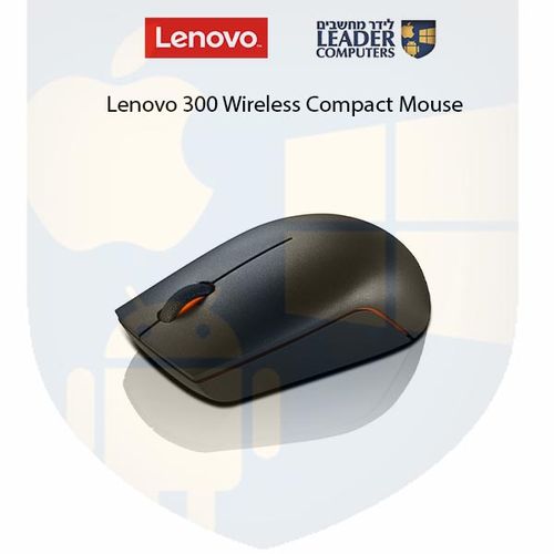 עכבר אלחוטי קומפקטי 2.4GHz עם מתאם USB-A ועם 3 לחצנים | Lenovo 300