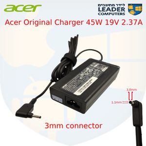 מטען מקורי למחשב נייד אייסר 3mm 19V 2.37A 45W