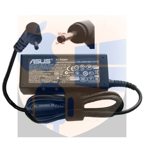 מטען מקורי למחשב נייד אסוס Asus 19V 2.1A – 40W Eee PC עם קונקטור פין דק