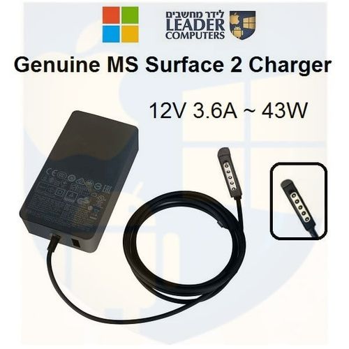 מטען קיר מקורי לטאבלט מיקרוסופט Microsoft Surface Pro 2 | הספק 12V 3.6A 43W