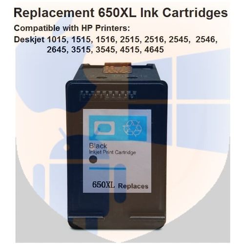 ראש דיו תואם שחור 650XL כמות כפולה למדפסת HP דגמים 1015, 1515, 2515, 2545, 3515, 4515, 4645