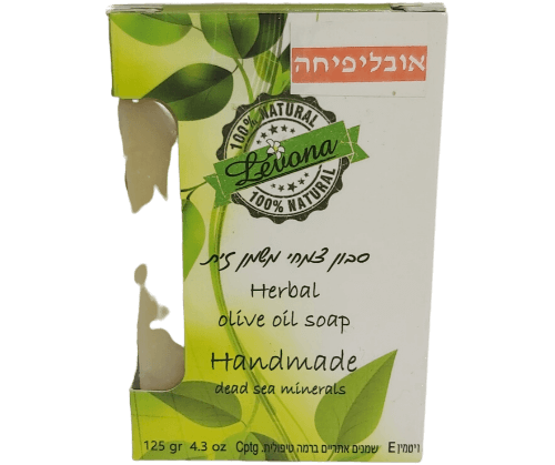 סבון צמחי משמן זית עשיר בלחות | מועשר בויטמין E ושמנים אתריים | אובליפיחה | לבנה | Levana