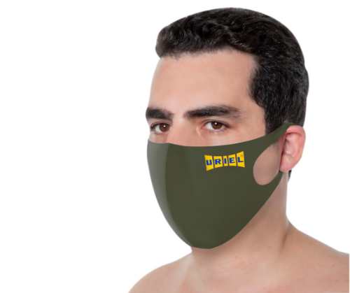 מסכת נשימה לפנים מנדפת זיעה מבד לייקרה רב שימושית "אלה" למבוגרים | גדול במיוחד - XXL | ניתן לכבס | אוריאל | URIEL