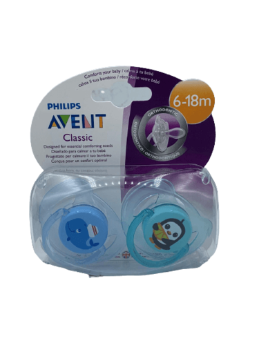 זוג מוצצי סיליקון אבנט קלאסיק avent classic | לגילאים 6-18 חודשים | -  פיליפס | PHILIPS