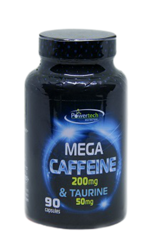 מגה קפאין וטאורין פאוור טק - 90 כמוסות פאוורטק | Powertech