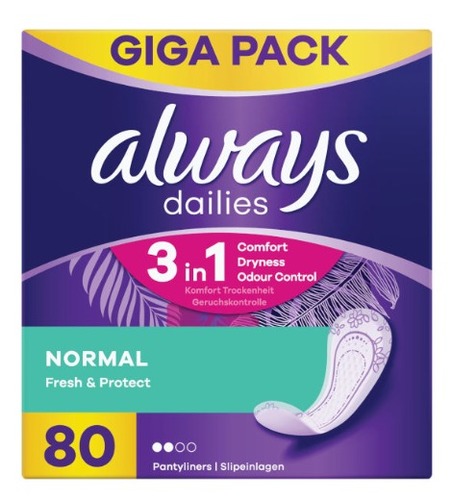 מגני תחתון נורמל עם ניחוח | 80 יחידות | always dailies Normal Fresh & Protect | אולוויז | always