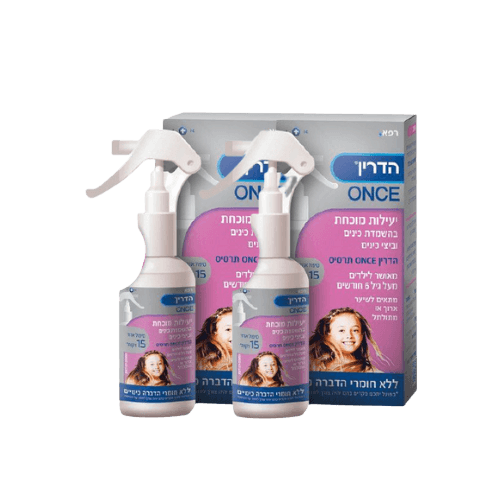 מארז זוגי | הדרין | וואנס Once | השמדת כינים בספריי | תרסיס לשיער | 100 מ"ל X2