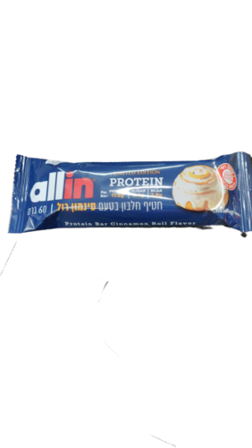 חטיף חלבון בטעם סינמון רול | 60 גרם |  אול-אין | ALLIN