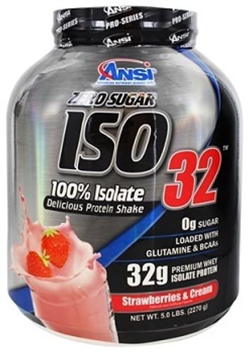 ANSI - ISO 32 100% Isolate Protein Powder | אבקת חלבון 100% איזולט מבית אנסי בטעם תותים ושמנת | 2.27 ק