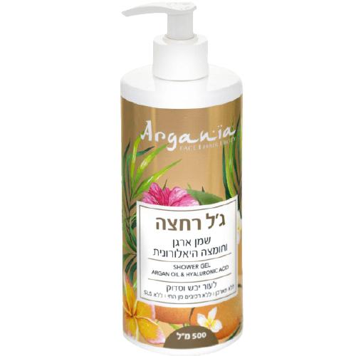 ארגניה ג'ל רחצה שמן ארגן מועשר בחומצה היאלורונית | לעור יבש וסדוק | 500 מ