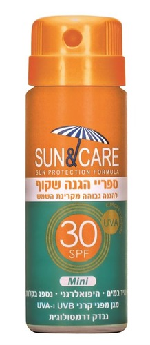 ספריי הגנה שקוף להגנה גבוהה מקרינת השמש | 30 SPF | מכיל 40 מ"ל |  Sun & Care